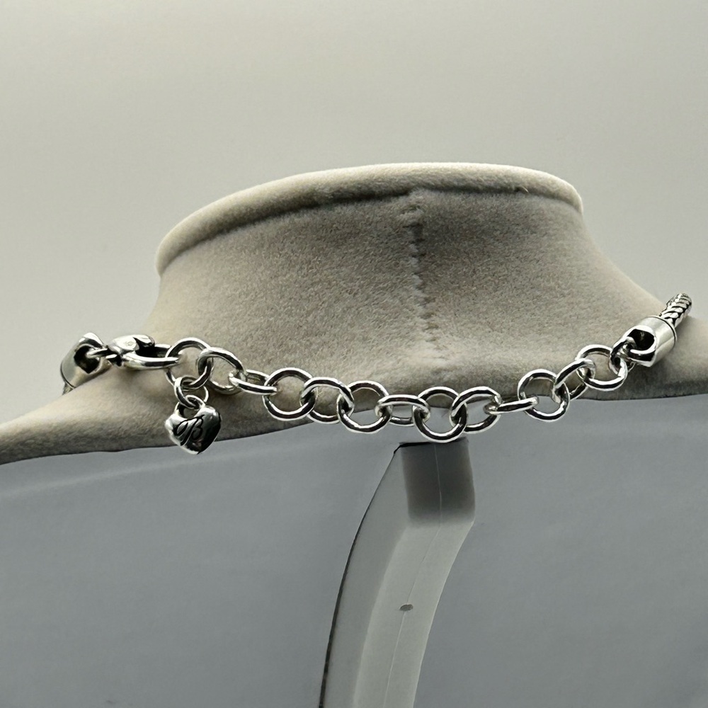 Brighton Destino Necklace 17" Silver Plated Crystal Adjustable Chunky Chain - Picture 6 of 15
